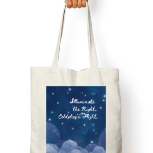 Tote Bag Zipper - Illuminate the Night | Starry Sky & Mountain Landscape