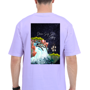 Oversized Standard T-Shirt – Dream, Sing, Shine Coldplay | Astronaut & Waterfall Starry Design