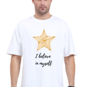 Oversized Standard T-Shirt – "I Believe in Myself" Star Design