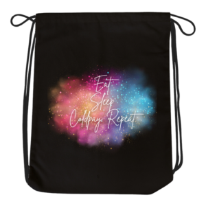Drawstring Bag – Eat, Sleep, Coldplay, Repeat Glittery Design