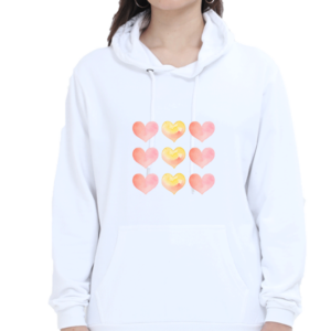 Dripping Heart Grid - Cotton Hoodie