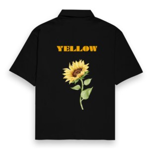 "Yellow" Design Oversized Cotton Shirt