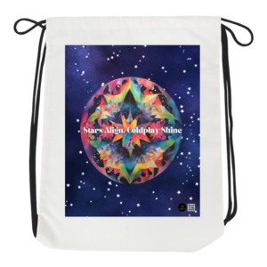 Drawstring Bag - Stars Align, Coldplay Shine | Geometric Cosmic Art