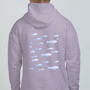Oversized Hoodie (S-3XL) – Swimming Fishes | Artistic Marine Life Design