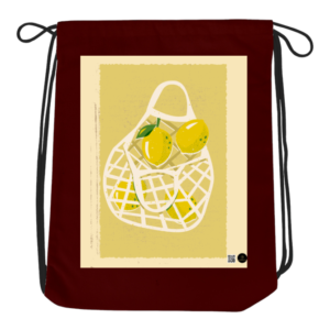 Drawstring Bag – Artistic Lemon Net Bag Illustration