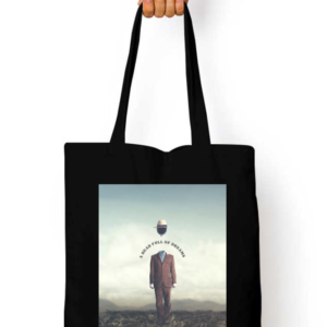 Tote Bag Zipper – A Head Full of Dreams | Surreal Floating Head Design