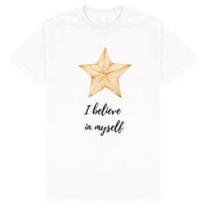 Male Standard Crew T-Shirt – "I Believe in Myself" Star Design