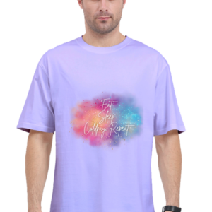 Oversized Standard T-Shirt – Eat, Sleep, Coldplay, Repeat Glittery Design