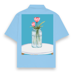 Oversized Shirt (S-3XL) – Floral Vase | Elegant Botanical Tabletop Design
