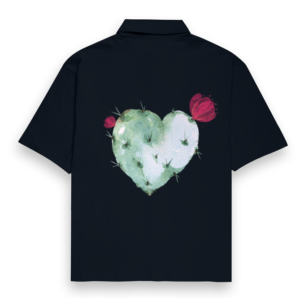 Cactus Heart Watercolor Design Cotton Shirt