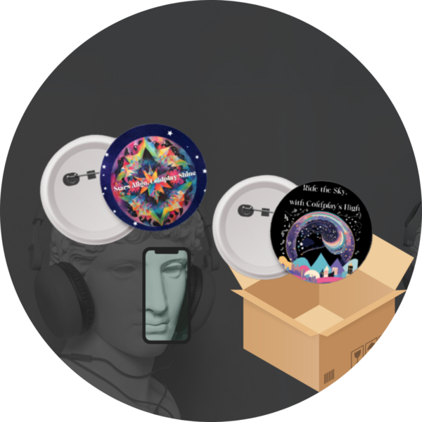 60 Quantum Pack - Stars Align & Ride the Sky Badge Set | Coldplay-Inspired Collectibles