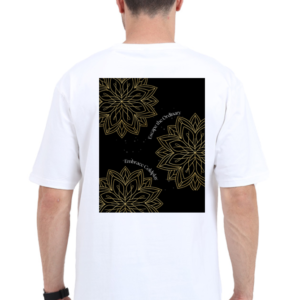 Oversized Standard T-Shirt - Escape the Ordinary, Embrace Coldplay | Cosmic Geometric Floral Design