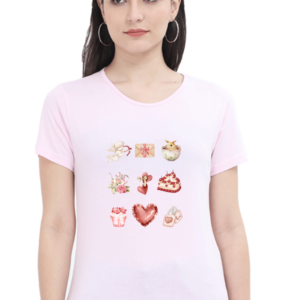 Women's T-Shirt - Hearts & Chocolate Design
