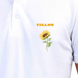 "Yellow" Design Men's Polo T-Shirt – Sunflower Print, Casual & Smart Wear