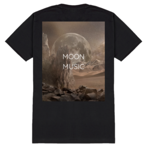 Male Standard Crew T-Shirt – Moon Music, Ivory Moon Background