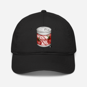 Baseball Cap – Tomatoes Can Design | Retro Grocery Aesthetic (White, Black, Navy Blue, Bottle Green)