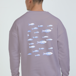Oversized Sweatshirt (S-XXL) – Swimming Fishes | Artistic Marine Life Design