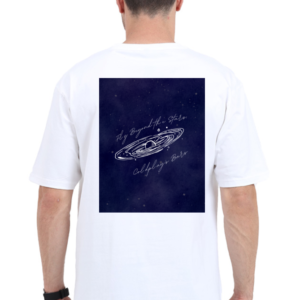 Oversized Standard T-Shirt – Fly Beyond the Stars, Coldplay’s Bars with Celestial Galaxy Design