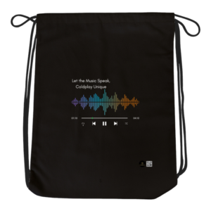 Drawstring Bag - Let the Music Speak, Coldplay Unique | Digital Music Interface Design