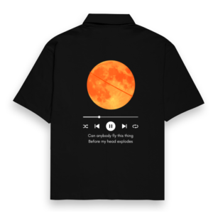 "Can Anybody Fly This?" Oversized Unisex Black Shirt