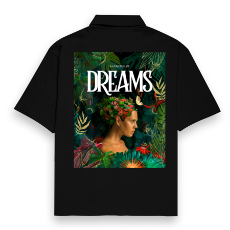 Black "A Head Full of Dreams" – Coldplay-Inspired Unisex Oversized Black Shirt | Quantum Dot Gold Collection
