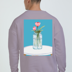 Oversized Sweatshirt (S-XXL) – Floral Vase | Elegant Botanical Tabletop Design