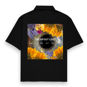 "Dream Out Loud" – Coldplay-Inspired Unisex Black Oversized Shirt | Quantum Dot Gold Collection