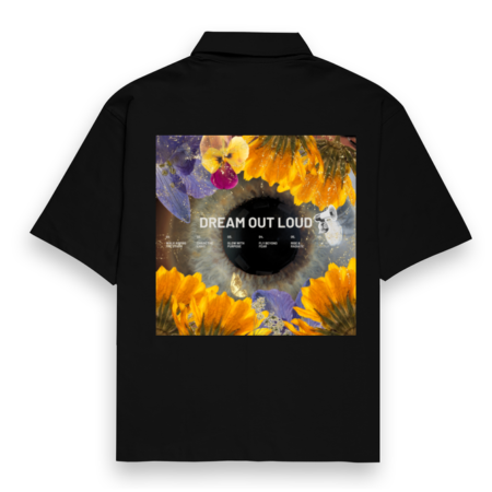 Black "Dream Out Loud" – Coldplay-Inspired Unisex Black Oversized Shirt | Quantum Dot Gold Collection