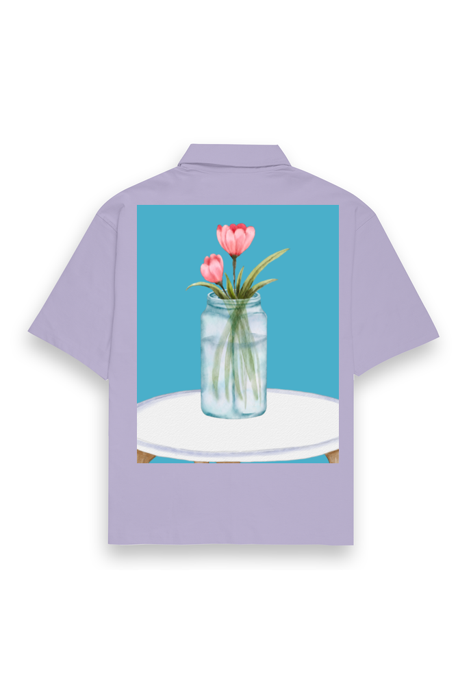 Oversized Shirt (S-3XL) – Floral Vase | Elegant Botanical Tabletop Design - Image 2