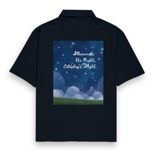 Men's Oversized Shirt – Illuminate the Night, Coldplay’s Flight Starry Mountain Design