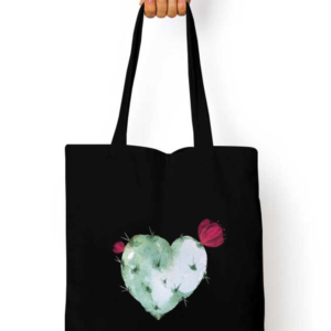 Cactus Heart Cotton Tote Bag