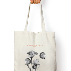 Tote Bag Zipper – The Lights Go Out and I Can’t Be Saved Parachute Floral Design