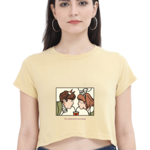 Couple Sipping from One Drink Crop Top – Available in Multiple Colors and Sizes