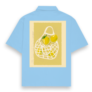 Oversized Shirt – Artistic Lemon Net Bag Illustration