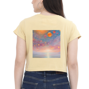 Female Crop Top(XS-XXL) – Chase the Dream, with Coldplay’s Stream | Sunrise Cliff View Design