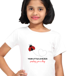 Girl Classic Crew T-Shirt - Your Little Love Bug Sending You a Hug (0M-11Y)
