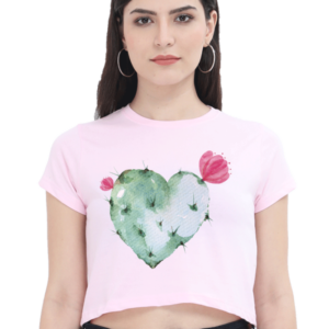 Women's Crop Top - "Cactus Heart" Design
