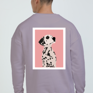 Oversized Sweatshirt (S-XXL) – Dalmatian Dog | Stylish Pink Background Design