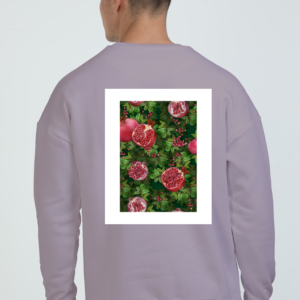 Oversized Sweatshirt (S-XXL) – Lush Pomegranate Plant | Botanical Fruit Aesthetic