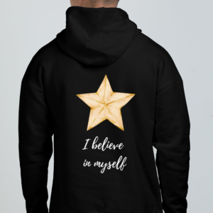 Oversized Hoodie – "I Believe in Myself" Star Design