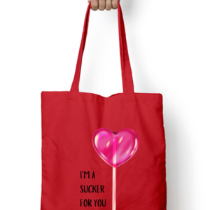 Tote Bag Zipper - I'm a Sucker for You Lollipop Design