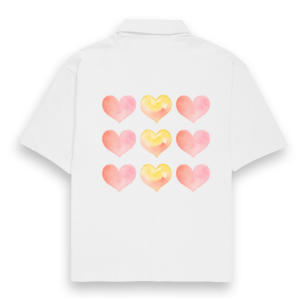 Unisex Cotton Oversized Shirt - Dripping Hearts Watercolor Design