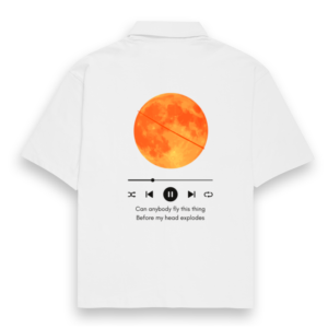 "Can Anybody Fly This?" Oversized Unisex White Shirt – Music & Aesthetic Space Design