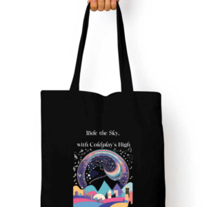 Tote Bag Zipper – Ride the Sky, with Coldplay's High | Vibrant Cityscape