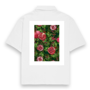 Oversized Shirt (S-3XL) – Lush Pomegranate Plant | Botanical Fruit Aesthetic