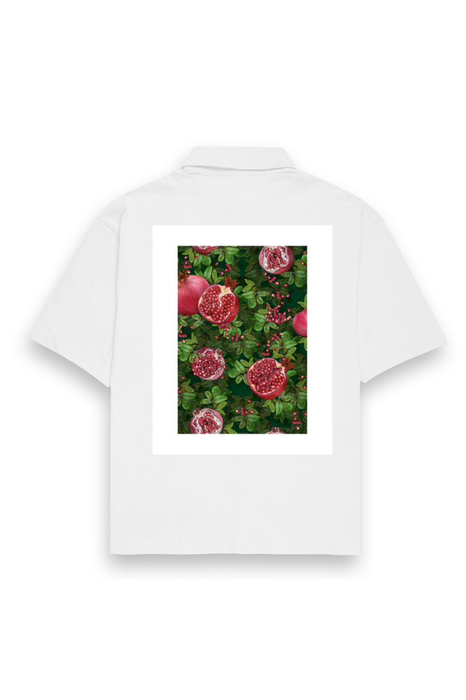 Oversized Shirt (S-3XL) – Lush Pomegranate Plant | Botanical Fruit Aesthetic