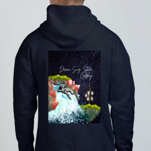 Oversized Hoodie – Dream, Sing, Shine Coldplay | Astronaut & Waterfall Starry Design