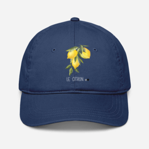 Baseball Cap – Le Citron | Elegant Lemon Branch Design (Black, Navy Blue, Bottle Green, Maroon)