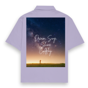 Men’s Oversized Shirt – Dream, Sing, Shine, Coldplay Starry Night Design