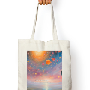 Tote Bag Zipper – Chase the Dream, with Coldplay’s Stream | Sunrise Cliff View Design